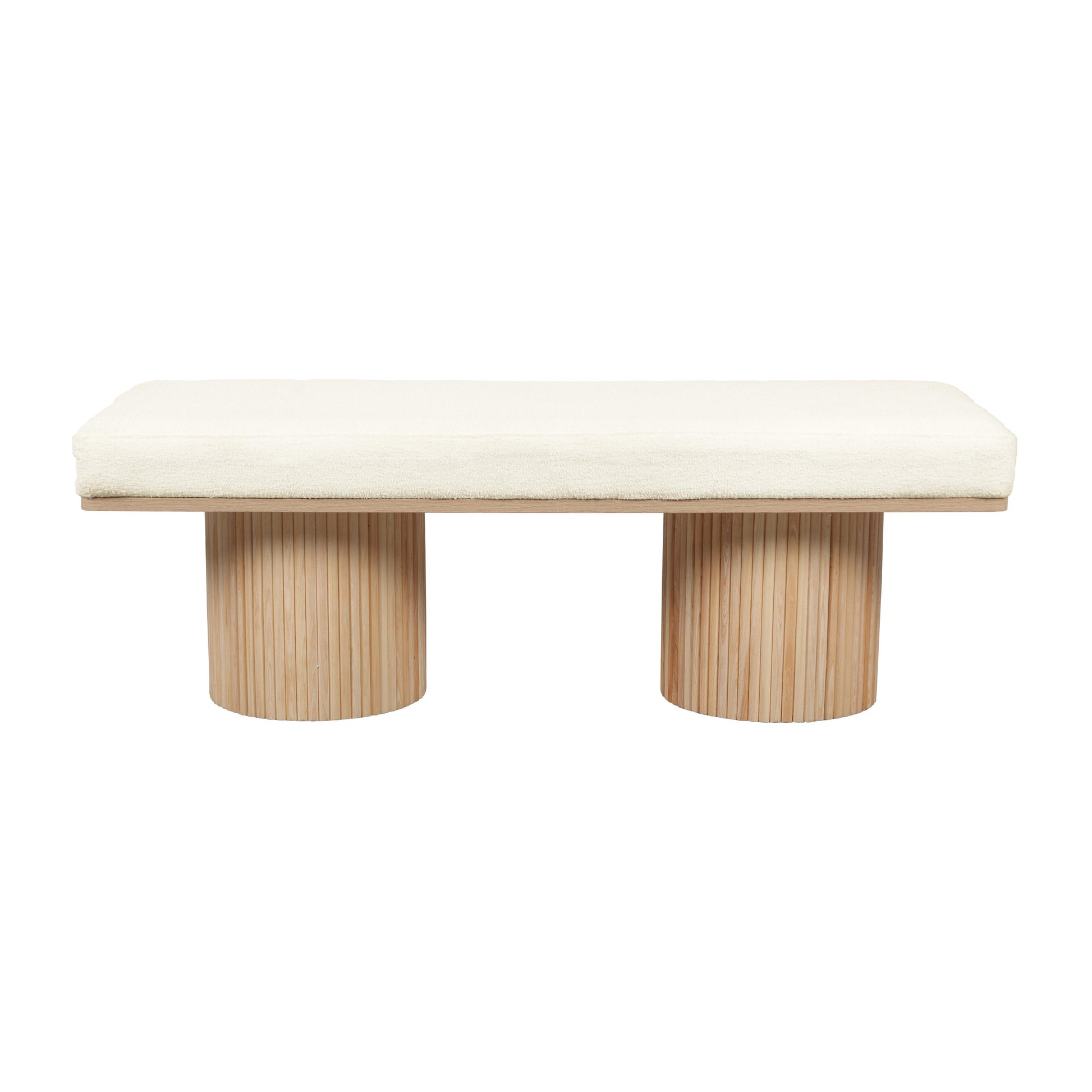 Sagano White Dyed Yarn Bench by TOV