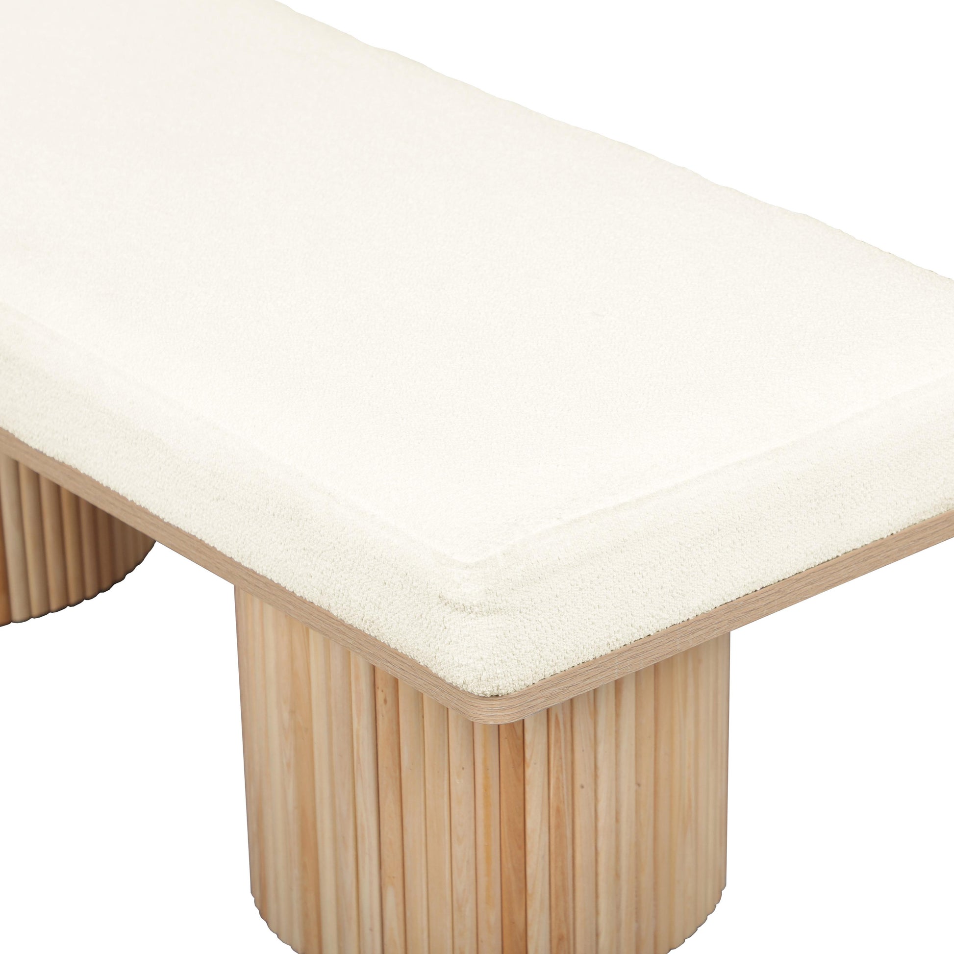 Sagano White Dyed Yarn Bench by TOV