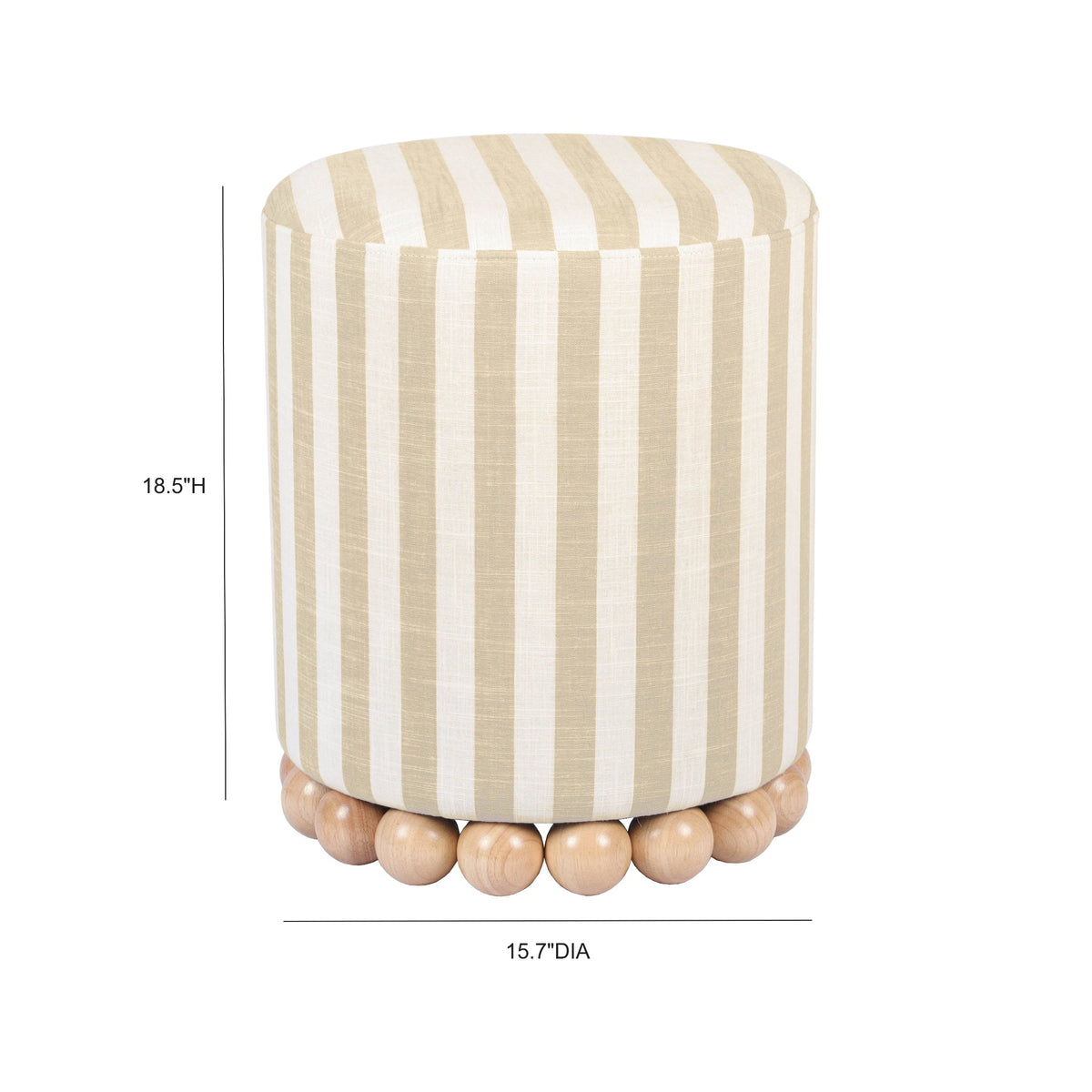 Dex Beige Striped Linen Ottoman by TOV Furniture – photo 8 of 8
