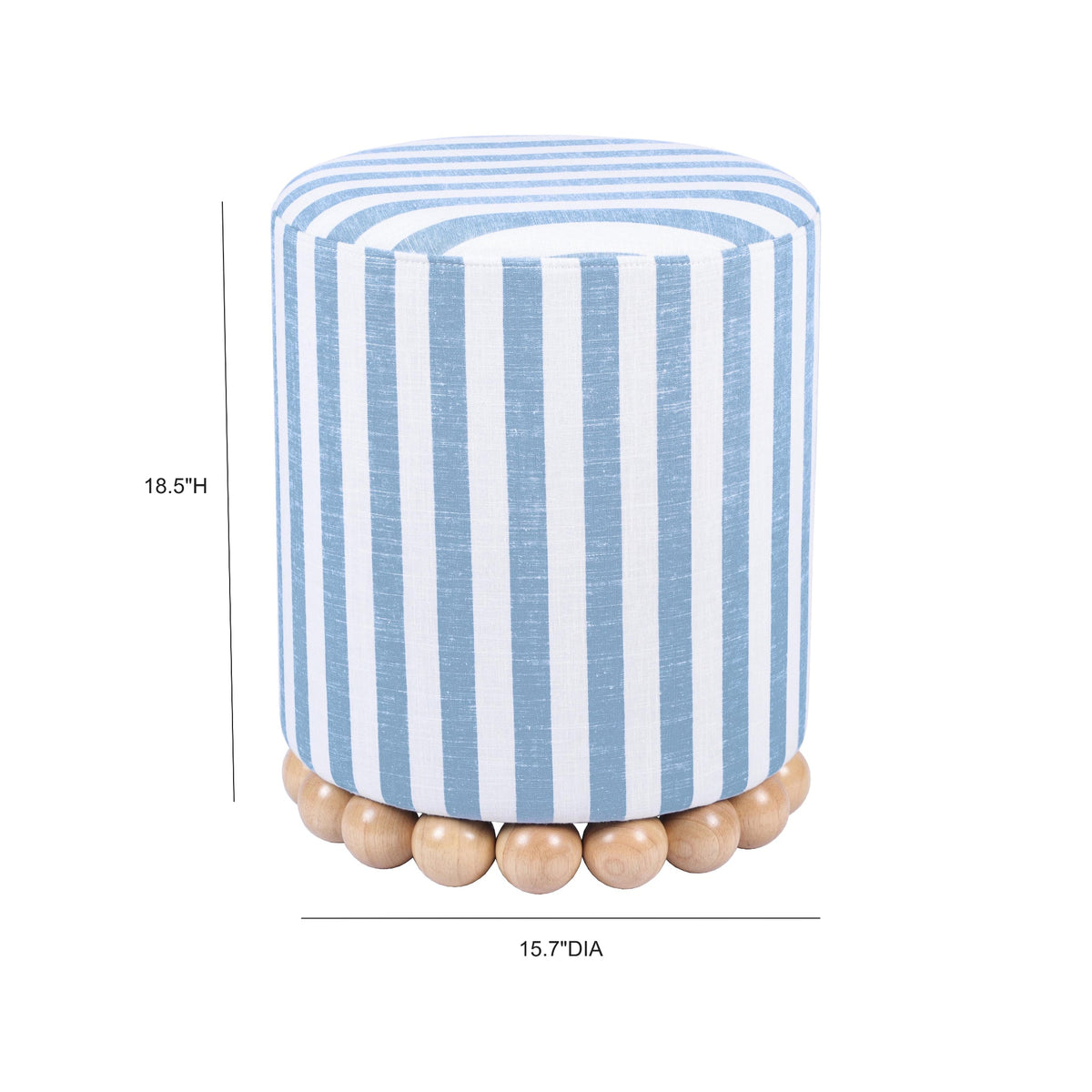 Dex Pastel Blue Striped Linen Ottoman by TOV Furniture – photo 8 of 8