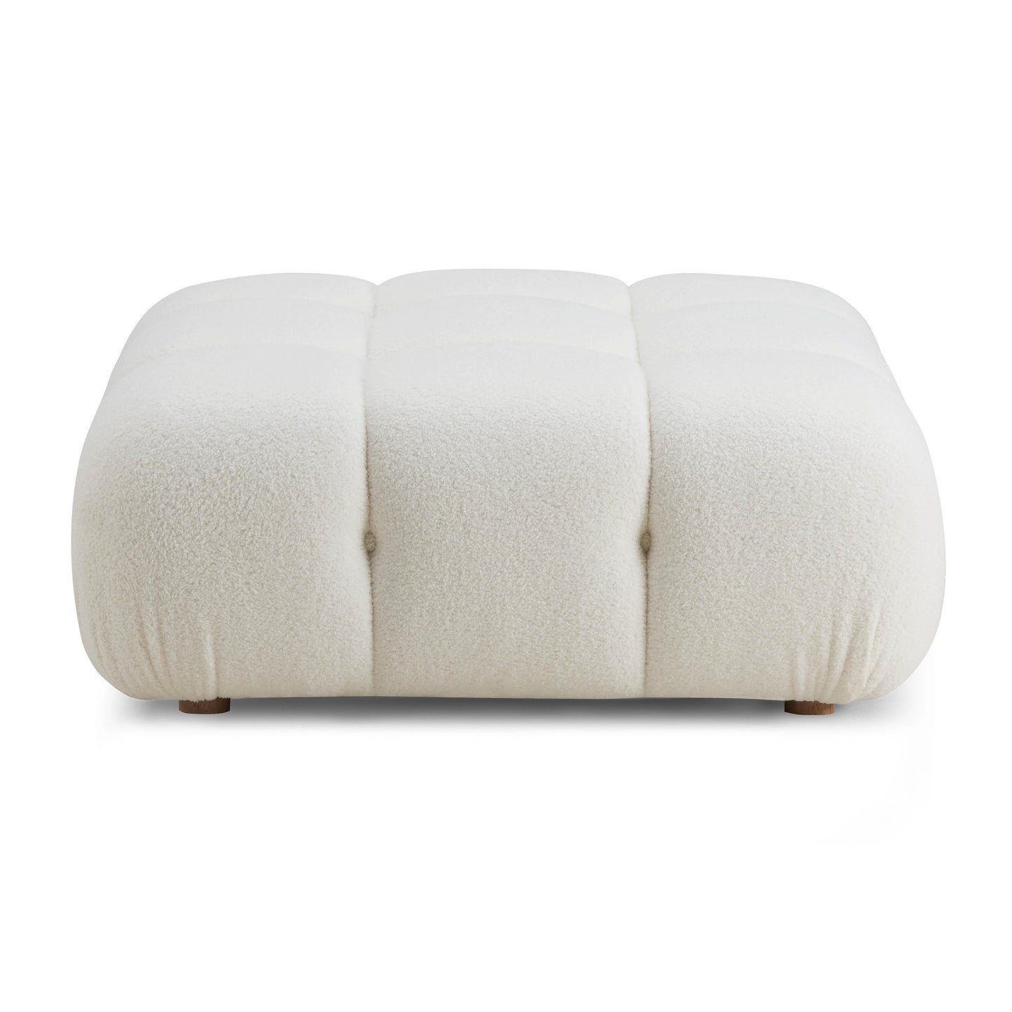 Calliope Performance Vegan Shearling Modular Ottoman Cream by Tov Furniture