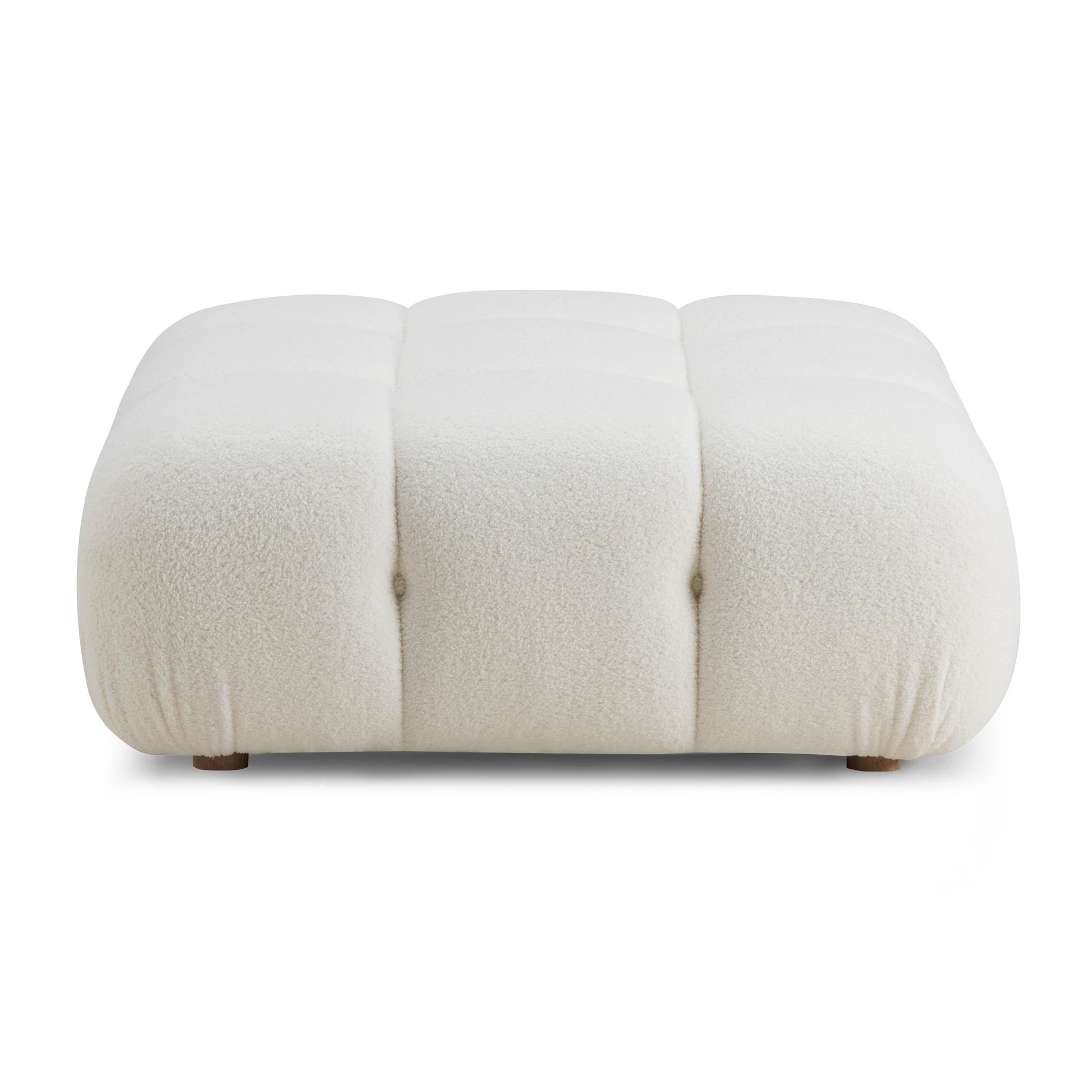 Calliope Performance Vegan Shearling Modular Ottoman Cream by Tov Furniture