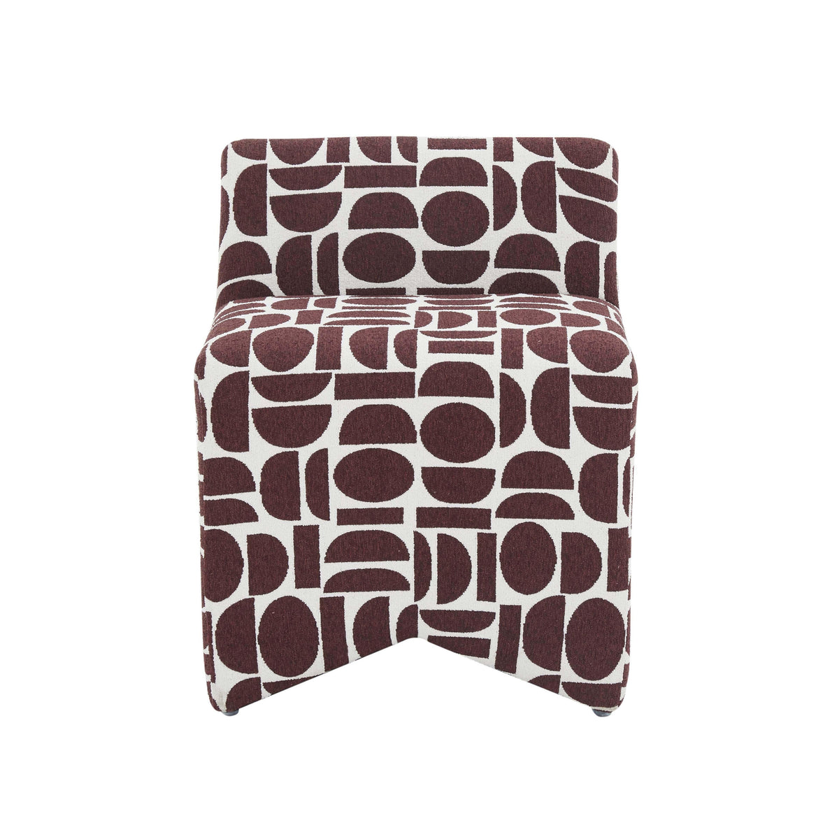 Pippa Merlot Geometric Performance Jacquard Weave Accent Stool by TOV Furniture – photo 3 of 6