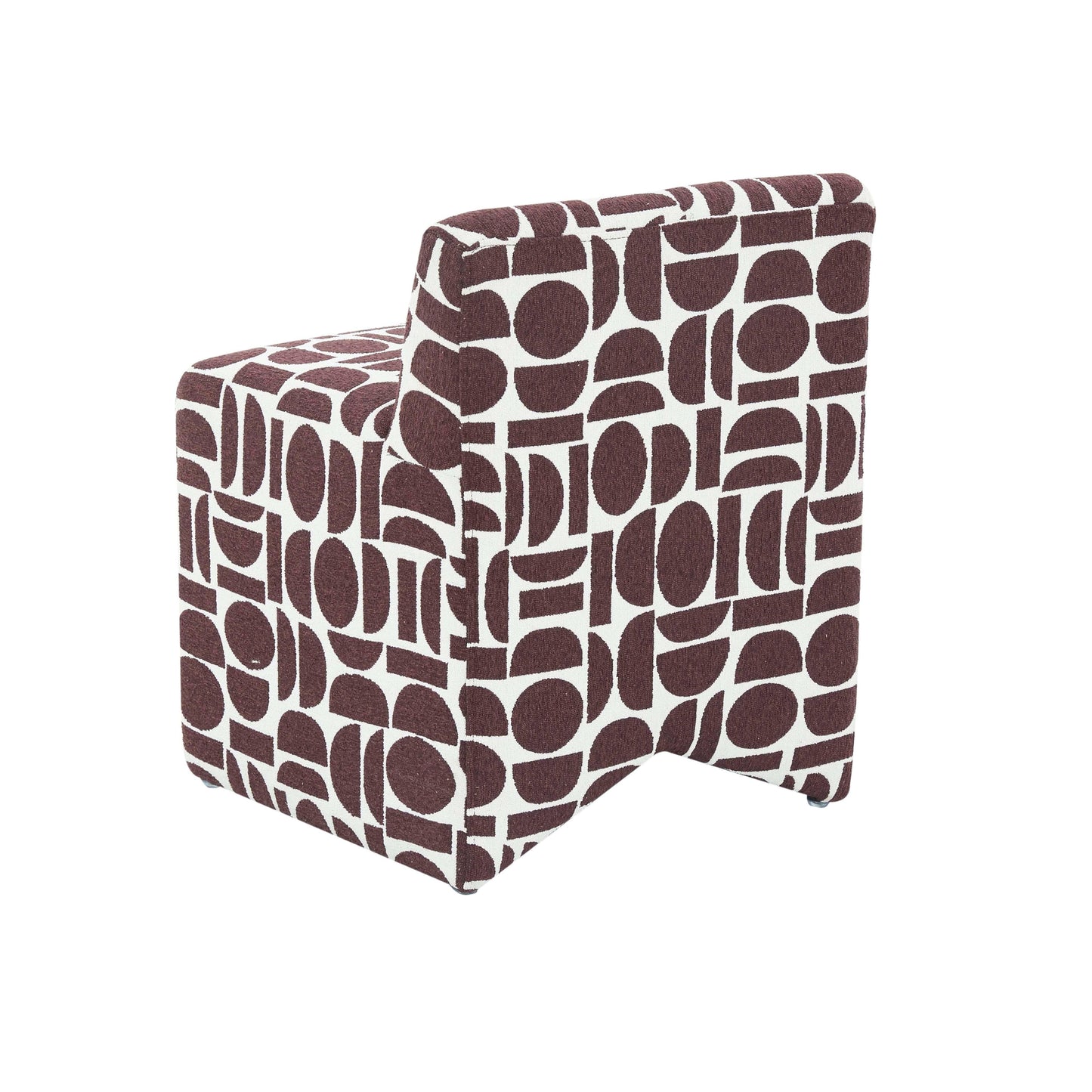 Pippa Geometric Performance Jacquard Weave Accent Stool Red, White by Tov Furniture