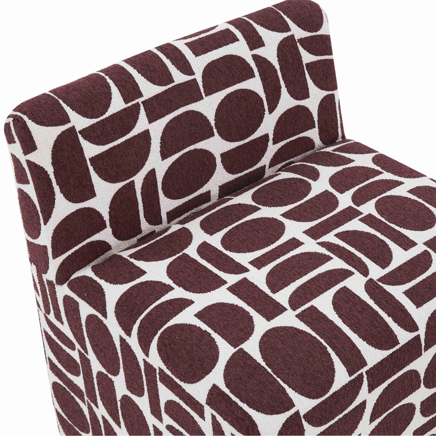 Pippa Geometric Performance Jacquard Weave Accent Stool Red, White by Tov Furniture