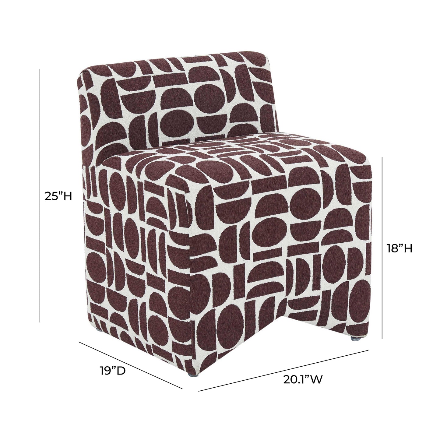 Pippa Geometric Performance Jacquard Weave Accent Stool Red, White by Tov Furniture