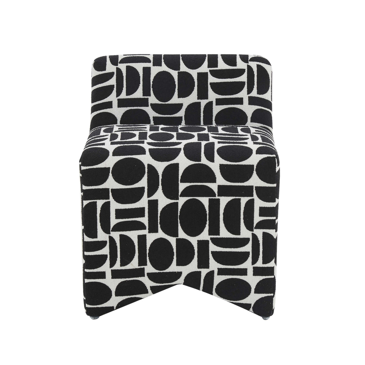 Pippa Black Geometric Performance Jacquard Weave Accent Stool by TOV Furniture – photo 3 of 7