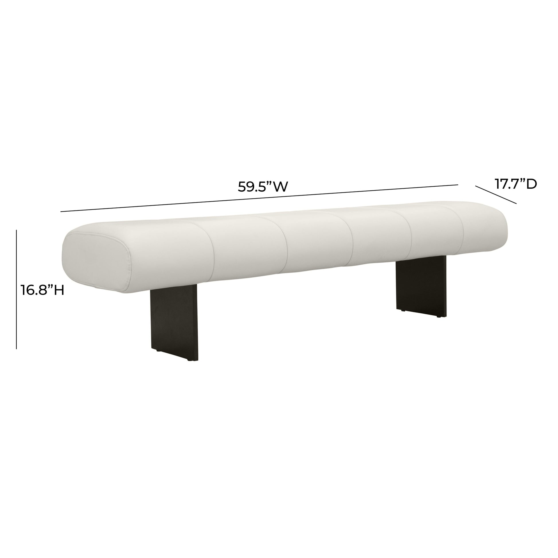 Karol 59 5 Cream Performance Vegan Leather Bench by TOV Oc68949