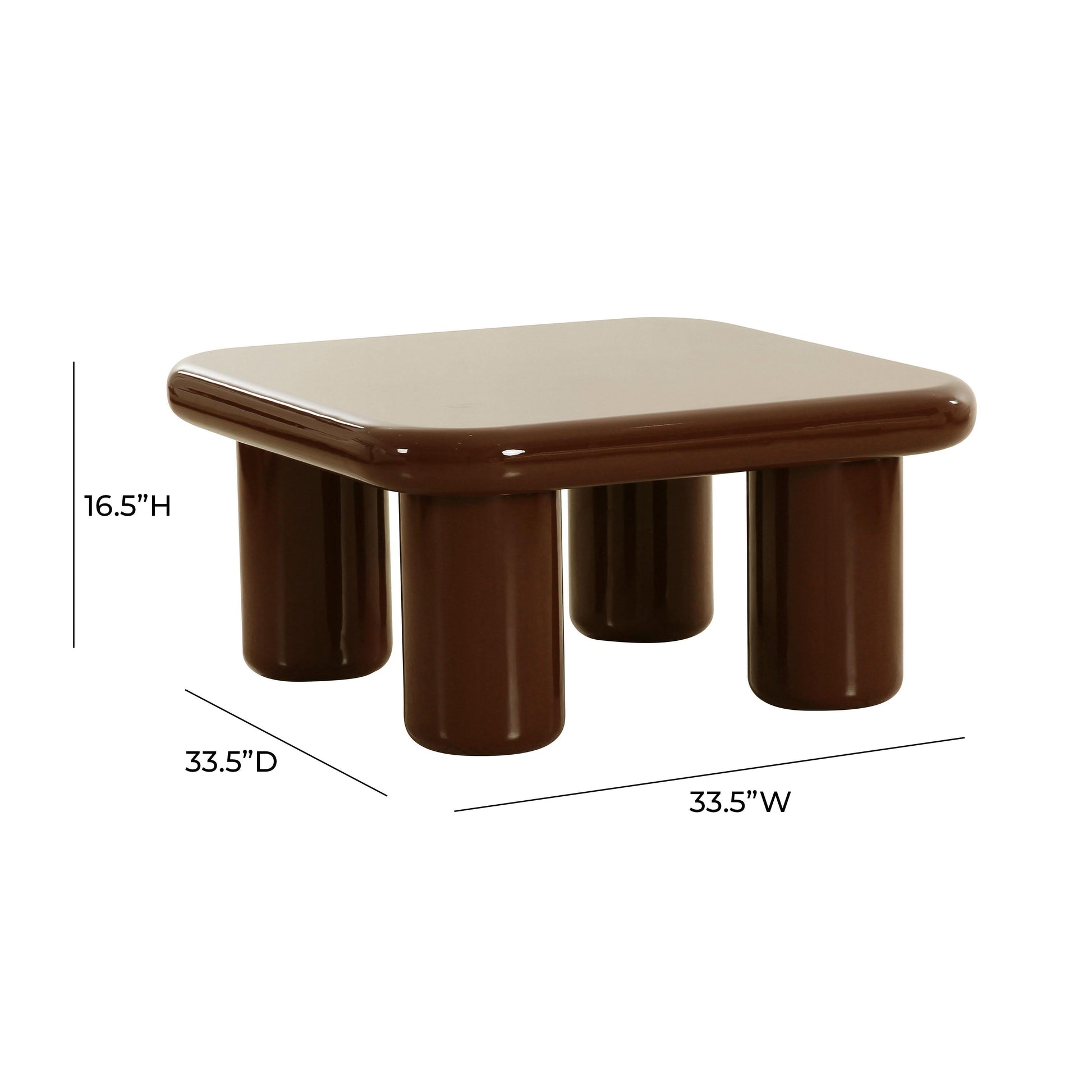 Memphis 33 5 Glossy Square Coffee Table by TOV Oc68995