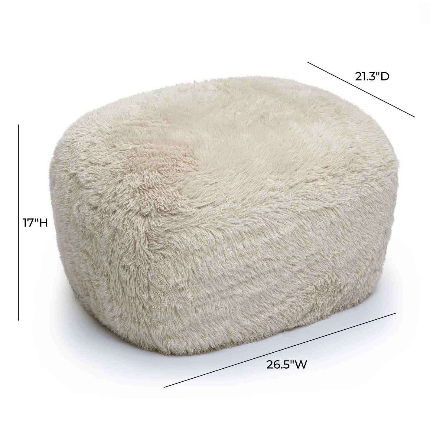 Britt Contract-Grade Vegan Shearling Ottoman Natural by Tov Furniture