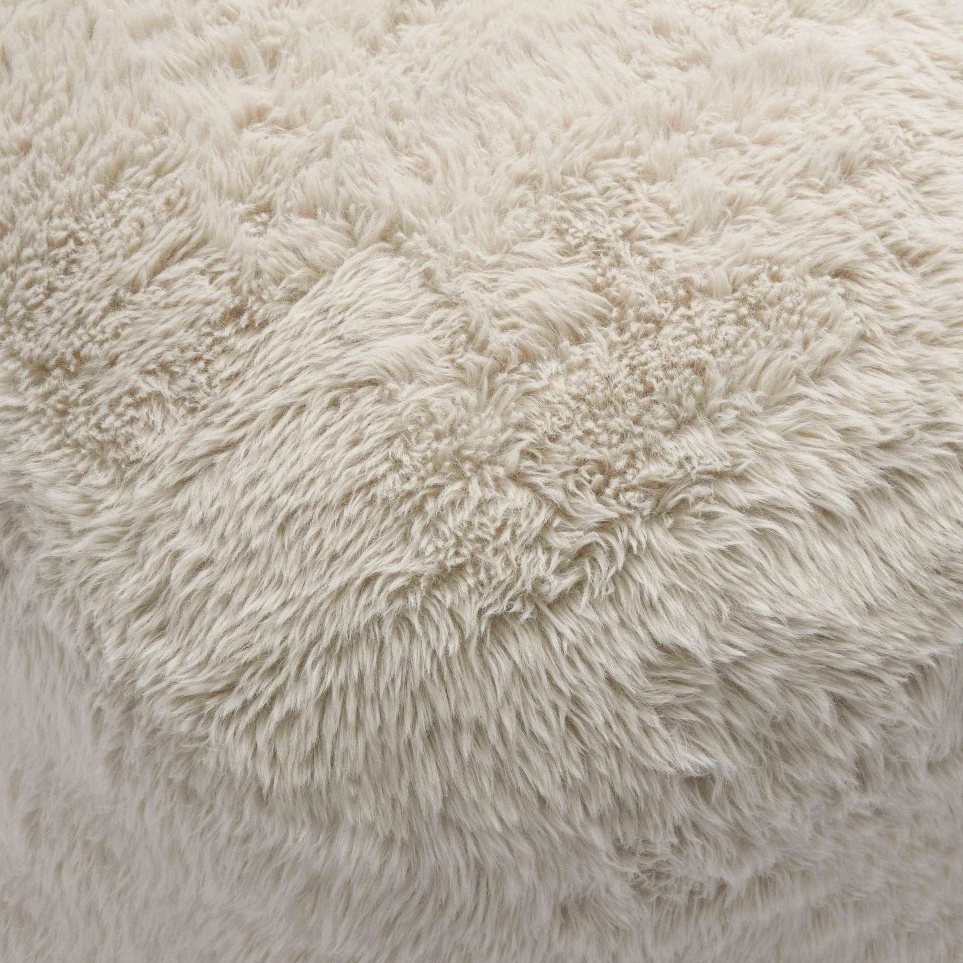 Britt Contract-Grade Vegan Shearling Ottoman Natural by Tov Furniture