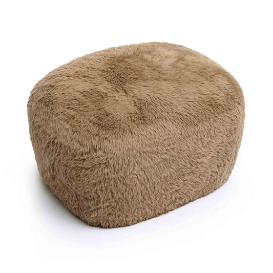 Britt Contract-Grade Vegan Shearling Ottoman Taupe by Tov Furniture
