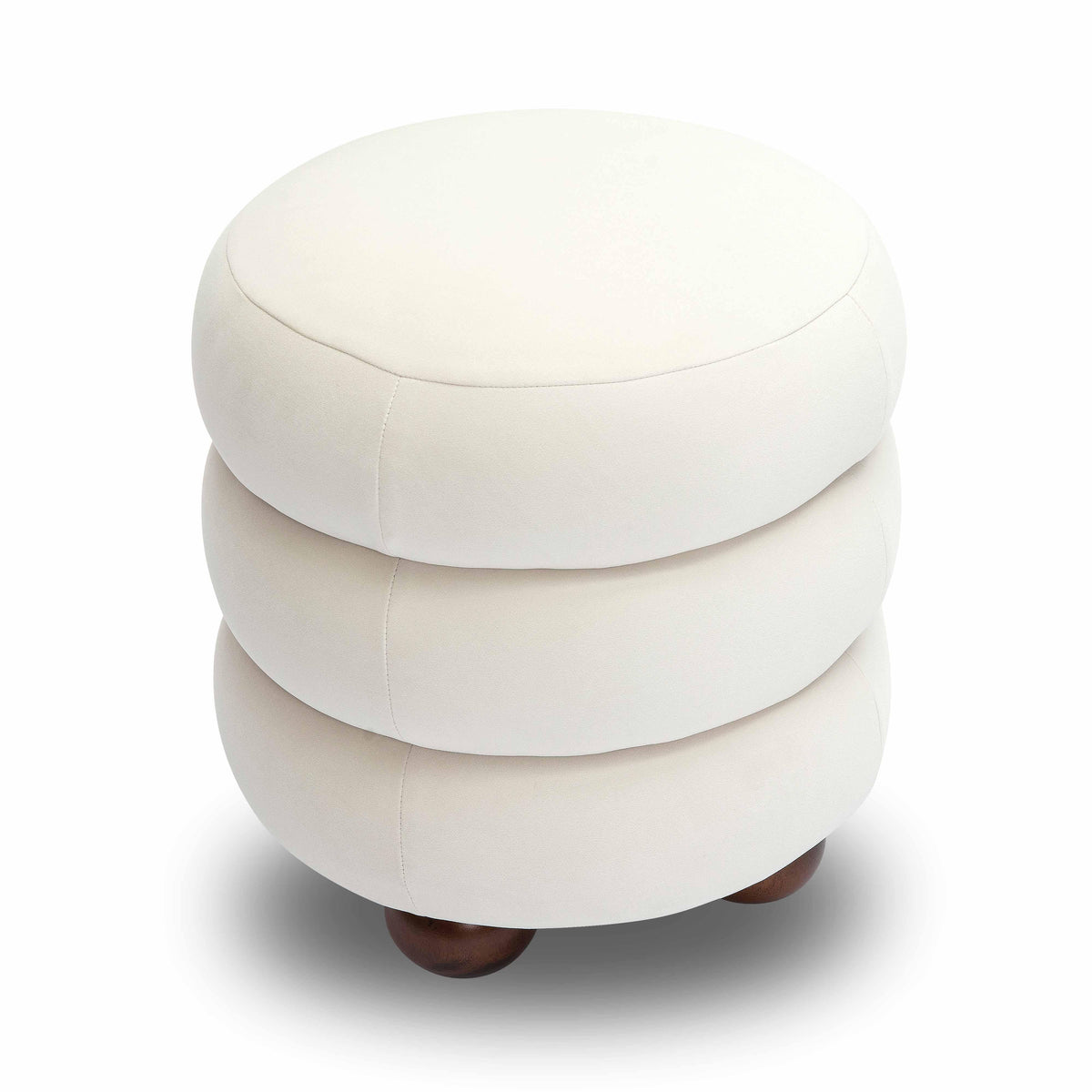 Stefanie Cream Performance Velvet Ottoman by TOV Furniture – photo 4 of 7