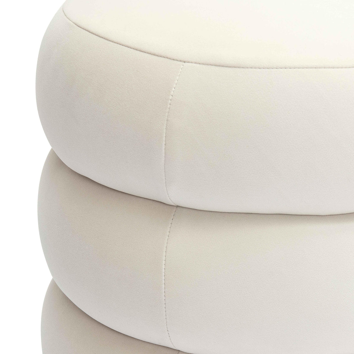 Stefanie Cream Performance Velvet Ottoman by TOV Furniture – photo 5 of 7