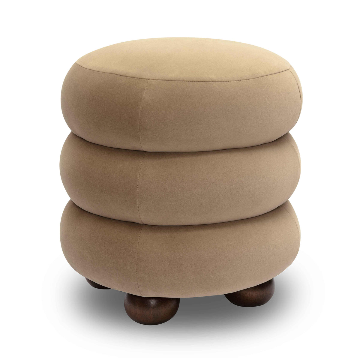 Stefanie Taupe Performance Velvet Ottoman by TOV Furniture – photo 1 of 7