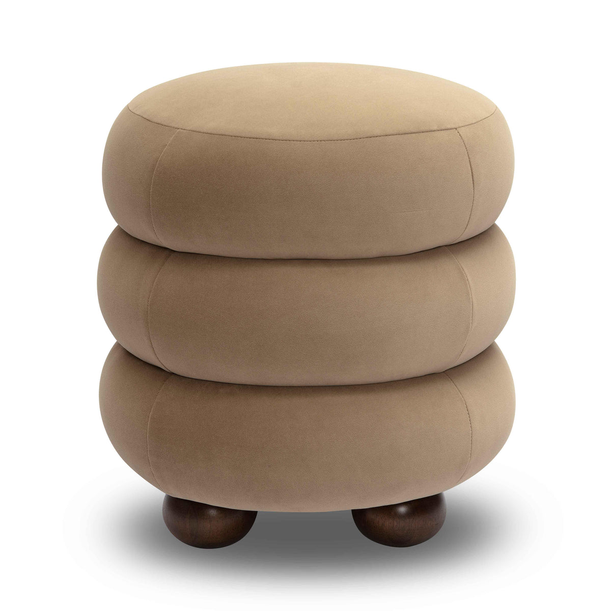 Stefanie Taupe Performance Velvet Ottoman by TOV Furniture – photo 3 of 7