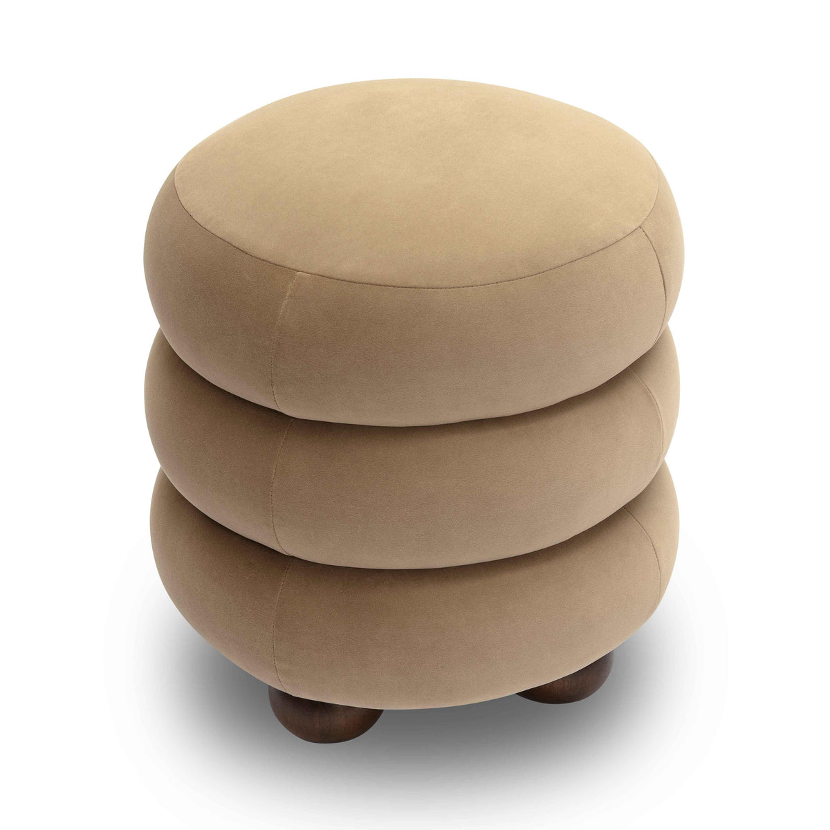Stefanie Taupe Performance Velvet Ottoman by TOV Furniture – photo 4 of 7