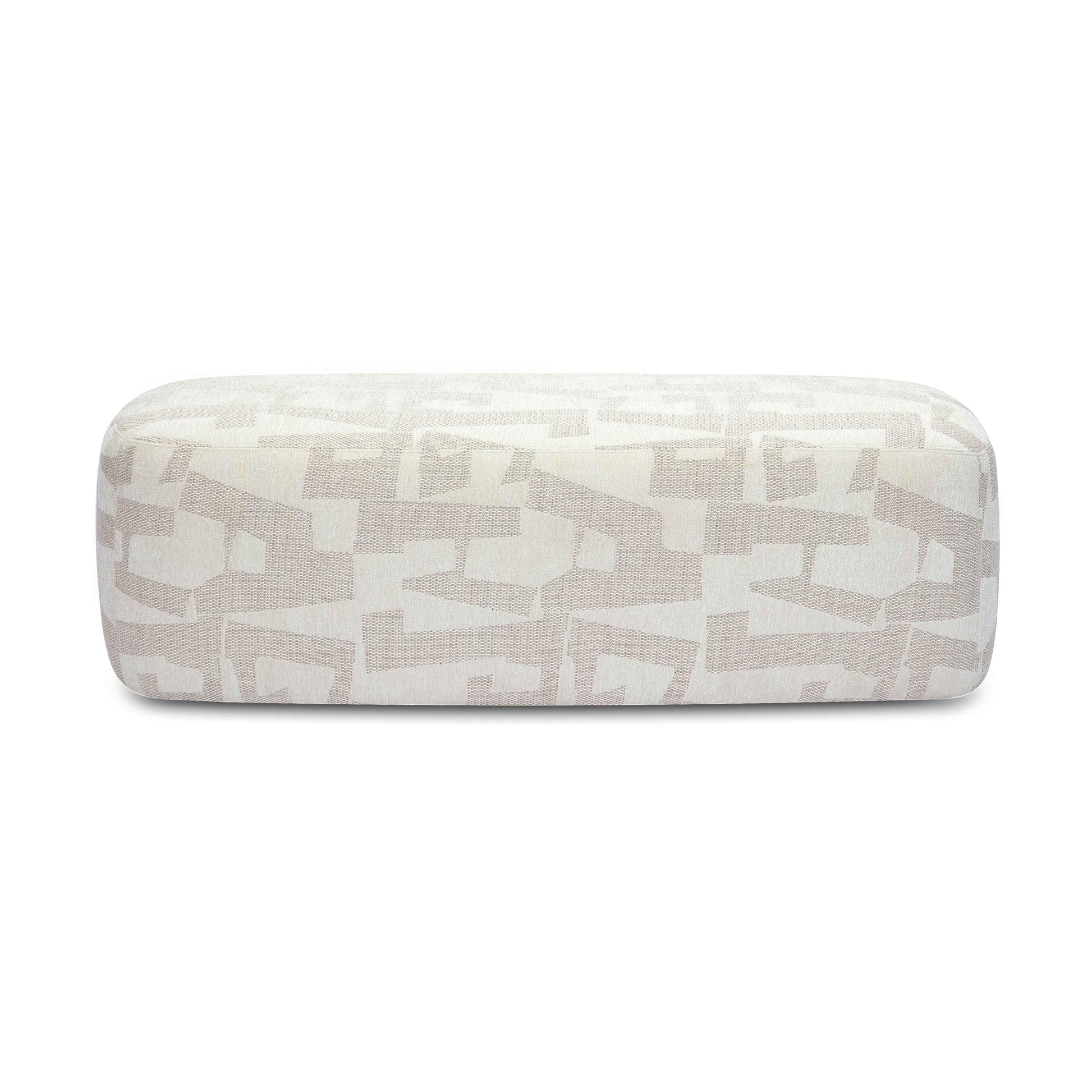 Graceland 54" Cream Performance Jacquard Bench Cream by Tov Furniture