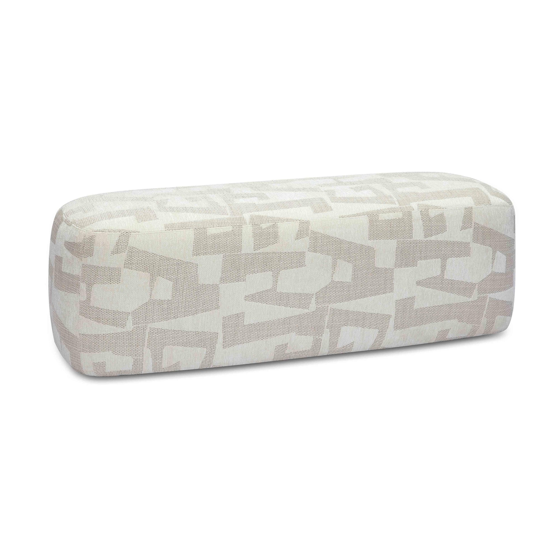 Graceland 54" Cream Performance Jacquard Bench Cream by Tov Furniture