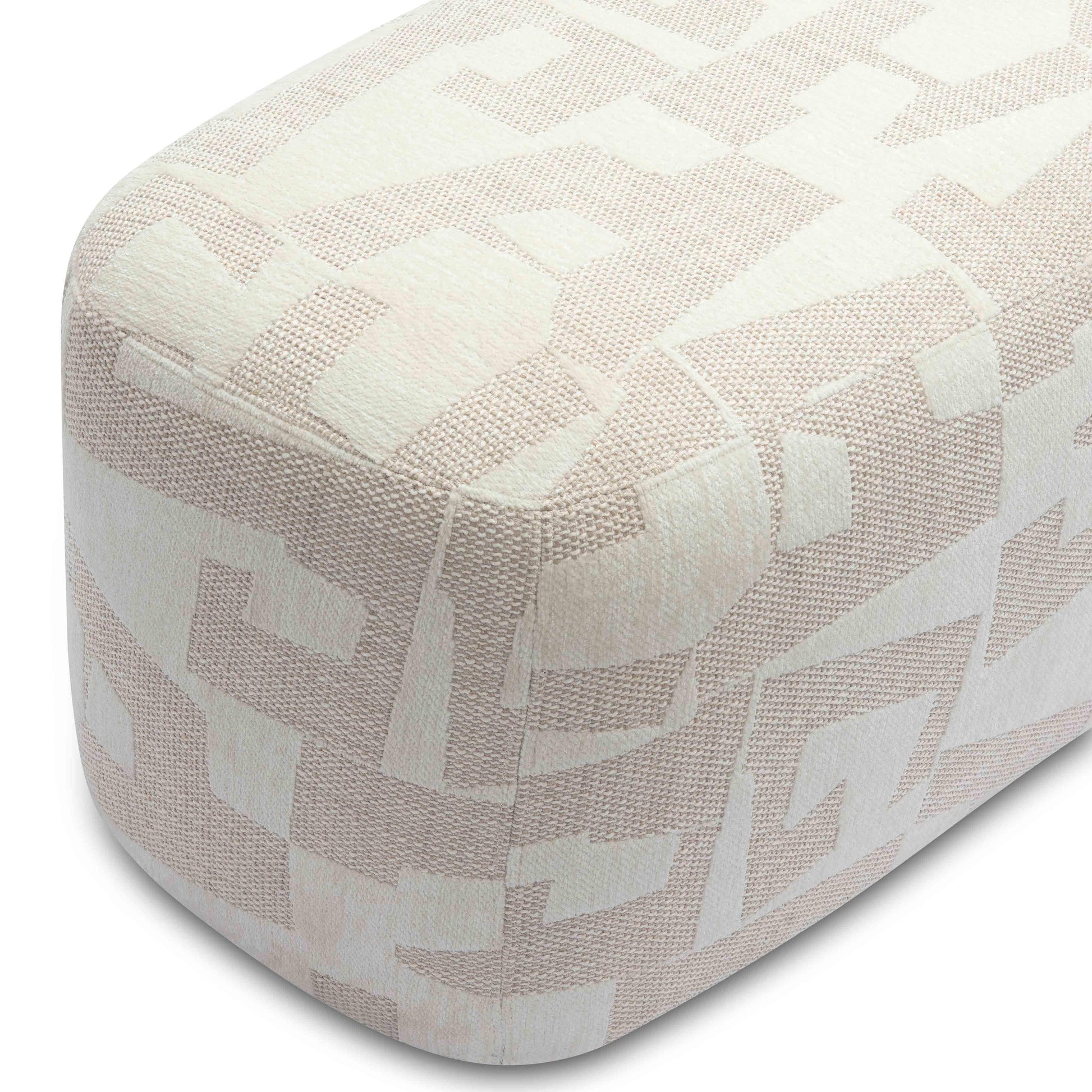 Graceland 54" Cream Performance Jacquard Bench Cream by Tov Furniture