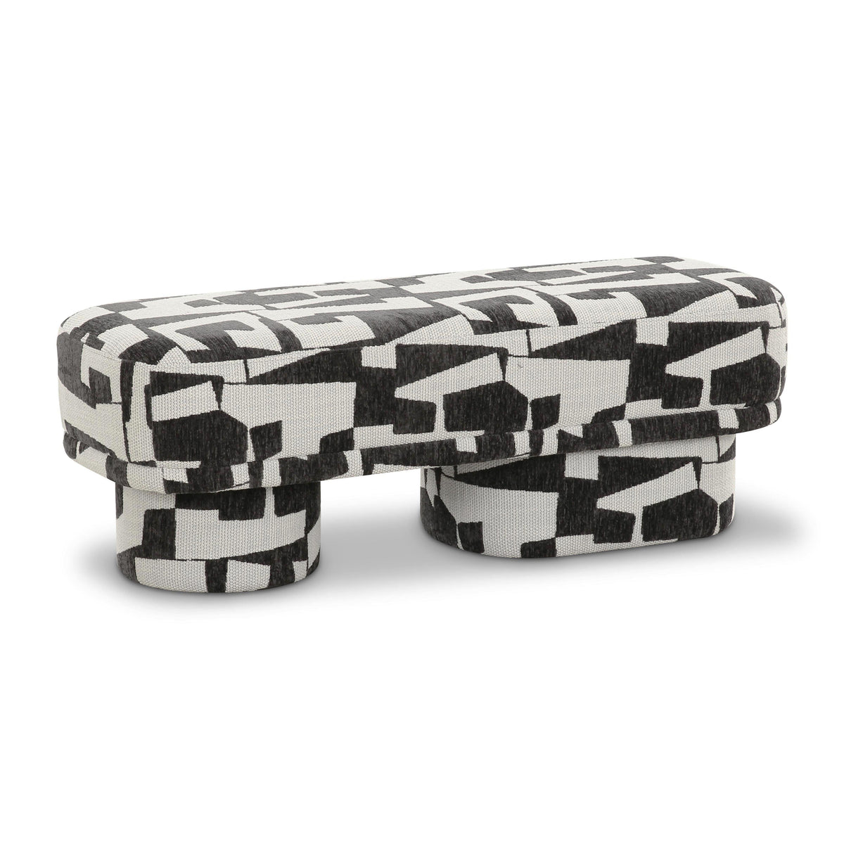 Lena Black and White Performance Jacquard Bench by TOV Furniture – photo 1 of 8