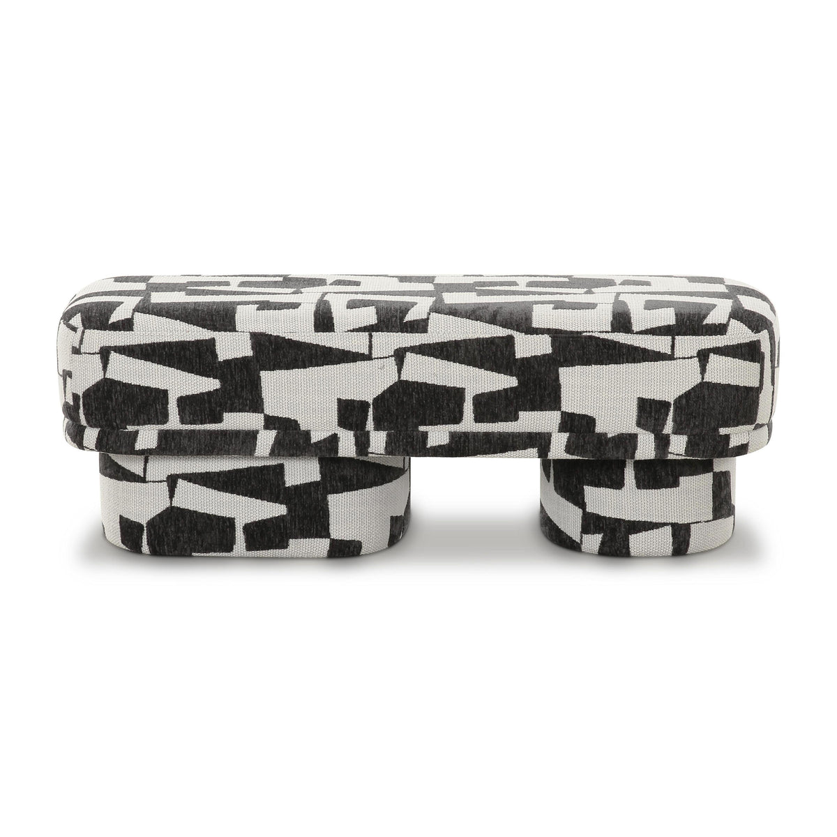 Lena Black and White Performance Jacquard Bench by TOV Furniture – photo 3 of 8