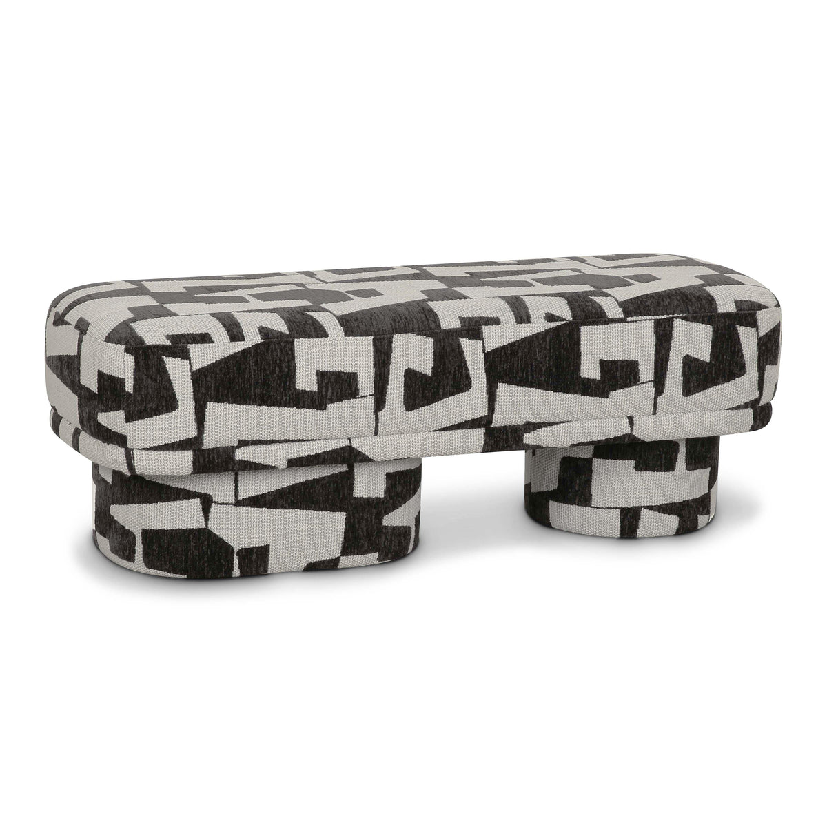 Lena Black and White Performance Jacquard Bench by TOV Furniture – photo 4 of 8