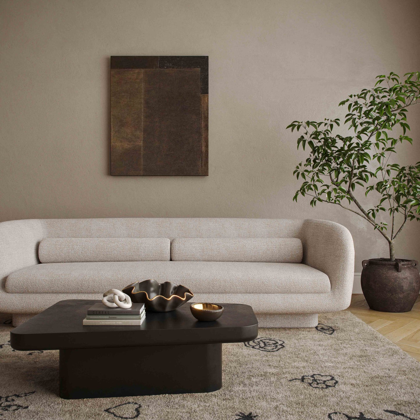 Simone 96" Cream Performance Boucle Sofa Cream by Tov Furniture