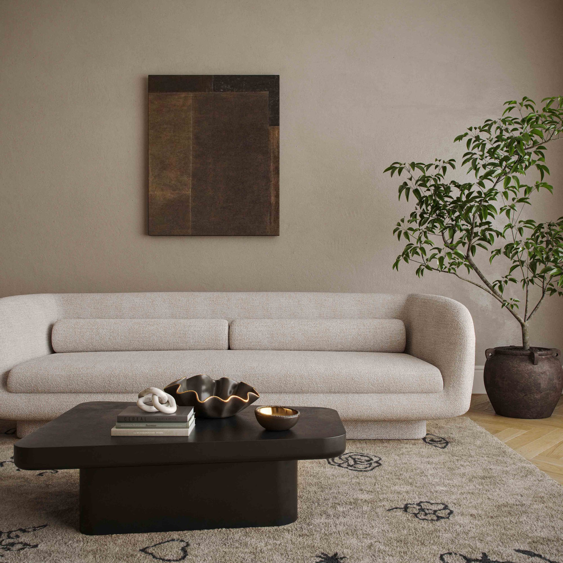 Simone 96" Cream Performance Boucle Sofa Cream by Tov Furniture