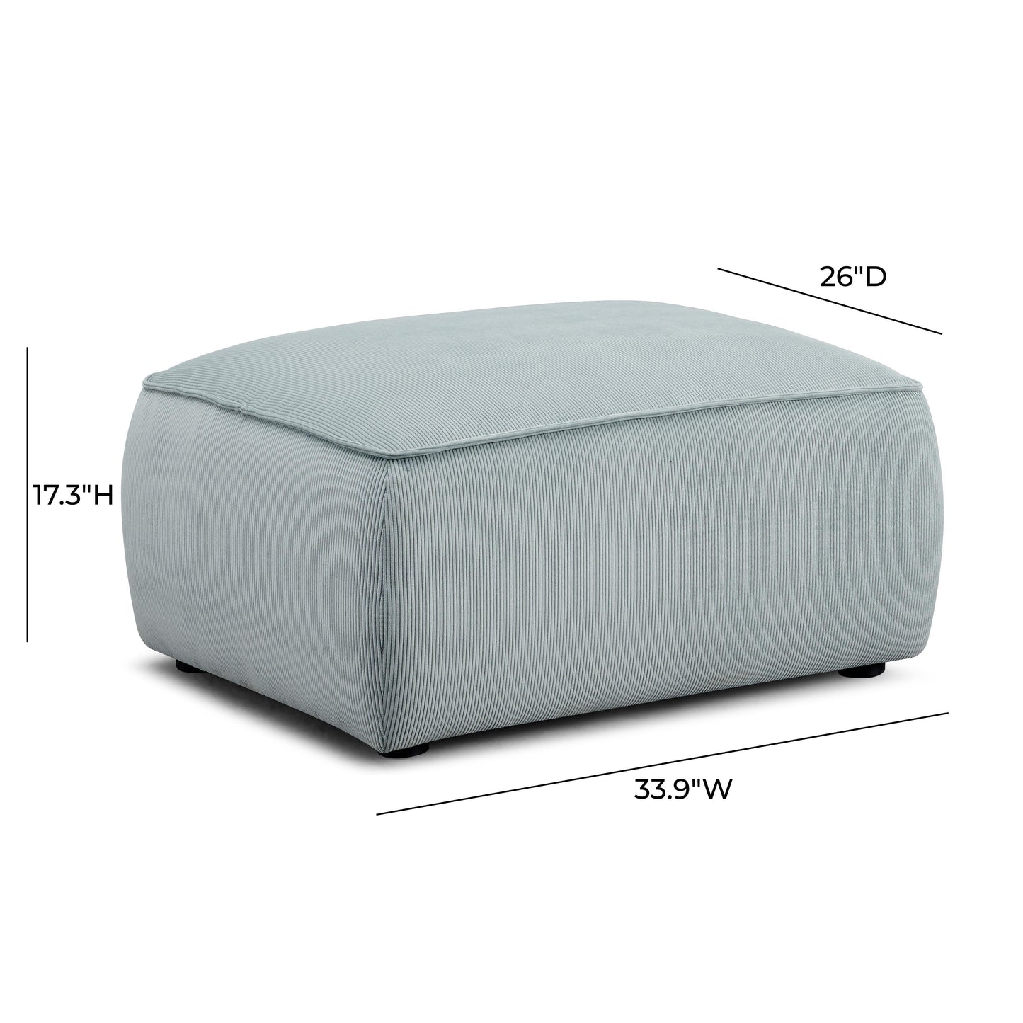 Travie Performance Corduroy Velvet Ottoman by TOV Oc69182