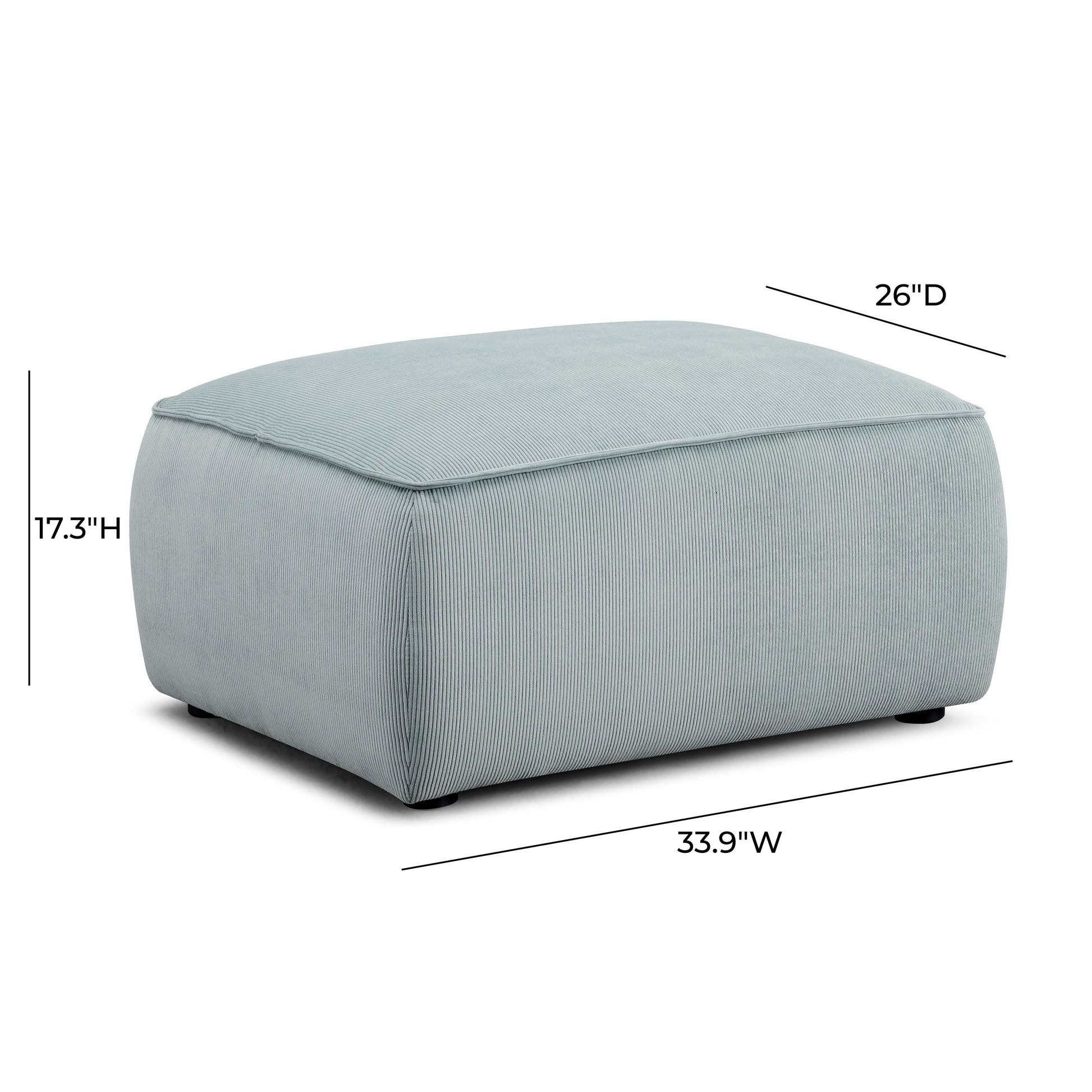 Travie Performance Corduroy Velvet Ottoman by TOV Oc69182