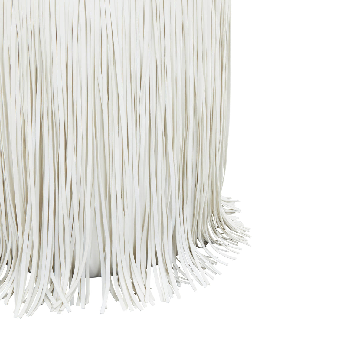 Shag Me Ivory Performance Vegan Leather Ottoman by TOV Furniture – photo 4 of 5