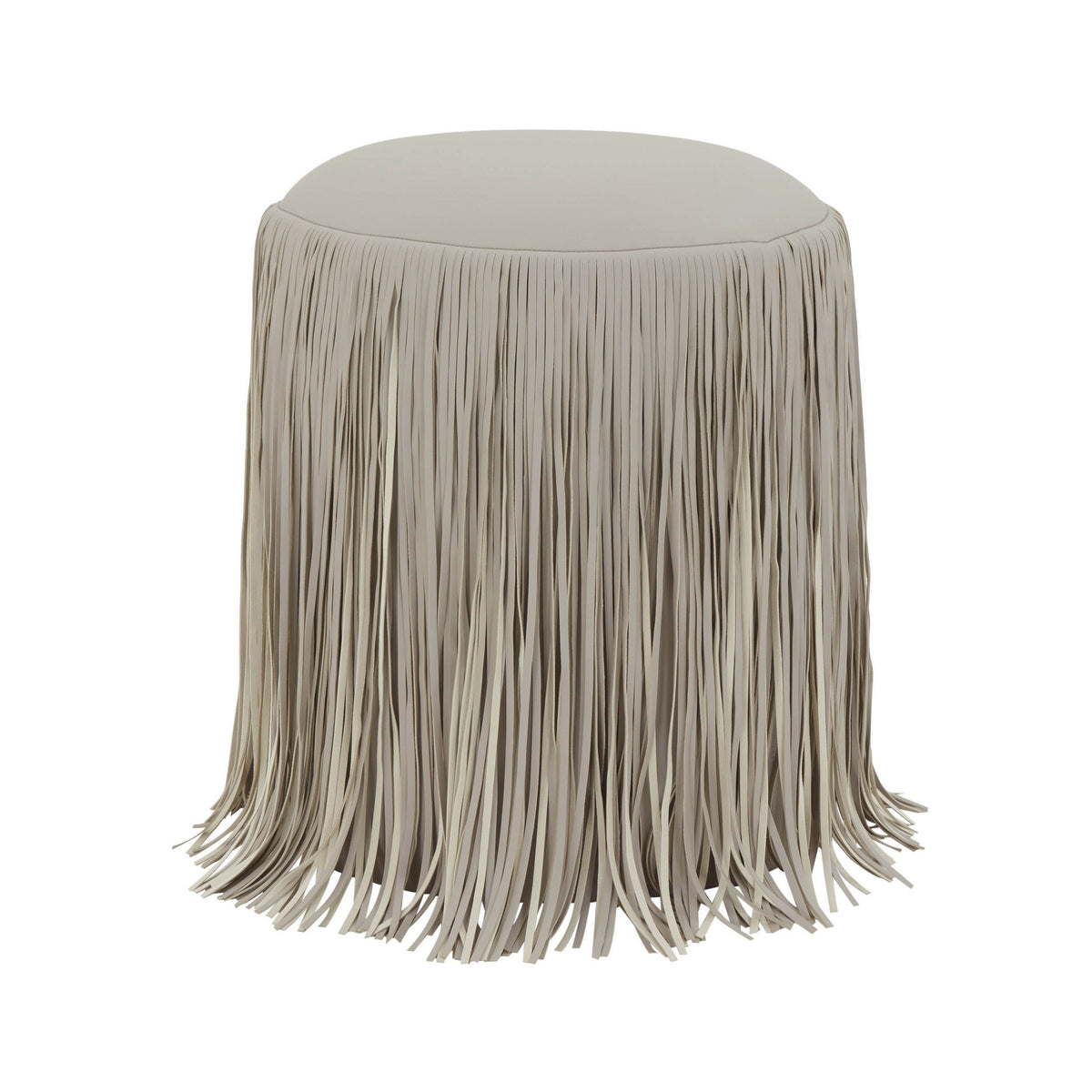 Shag Me Grey Performance Vegan Leather Ottoman by TOV Furniture – photo 1 of 5