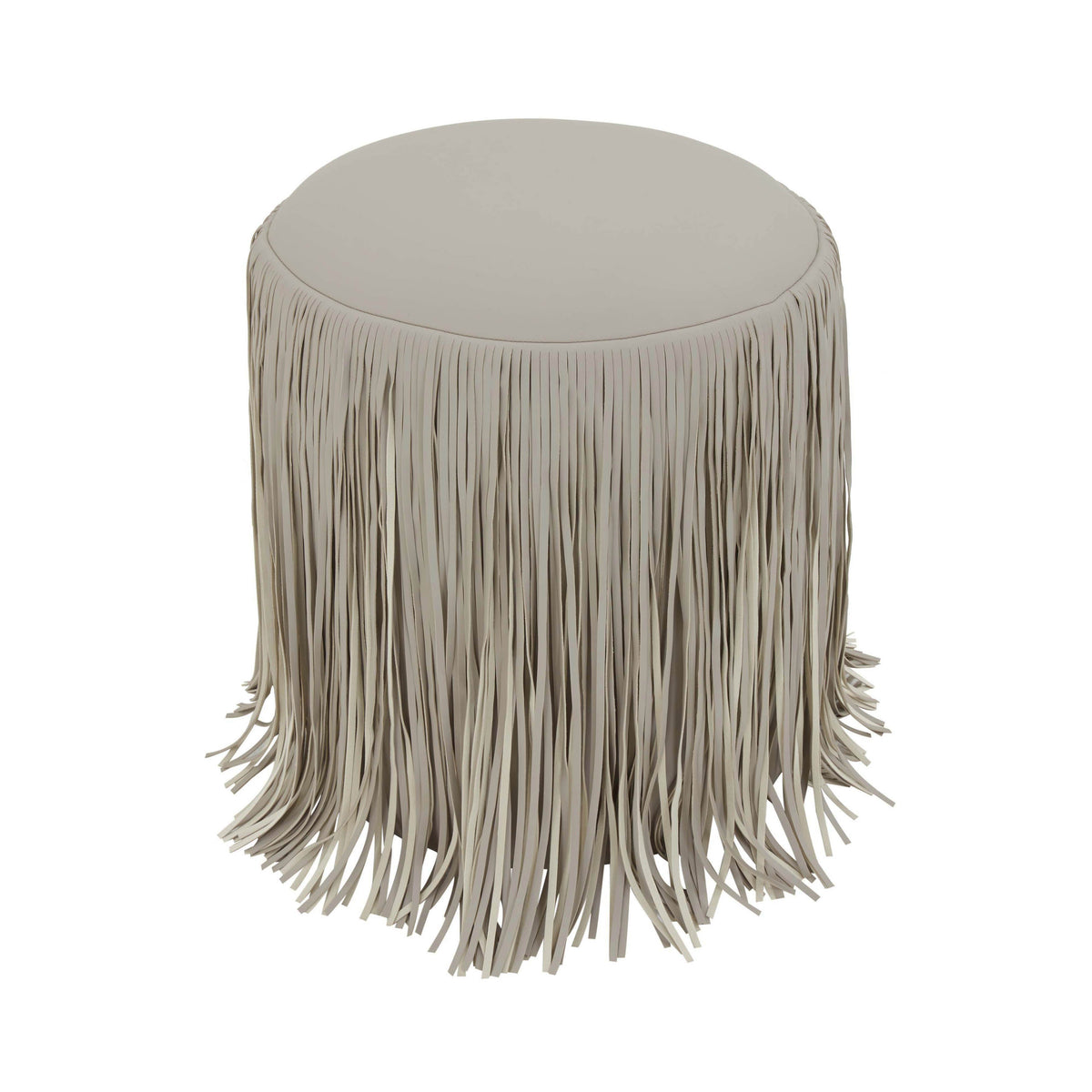 Shag Me Grey Performance Vegan Leather Ottoman by TOV Furniture – photo 3 of 5