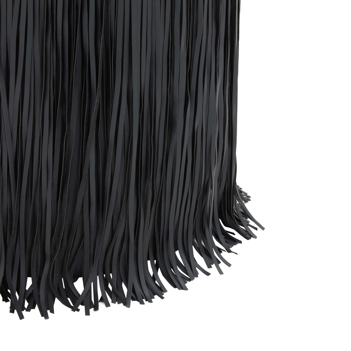 Shag Me Black Performance Vegan Leather Ottoman by TOV Furniture – photo 4 of 5