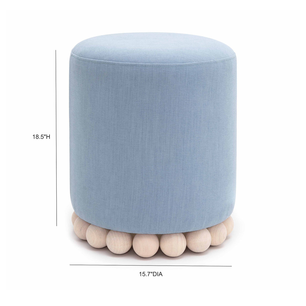 Dex Faded Blue Upcycled Performance Fabric Ottoman by TOV Furniture – photo 8 of 8