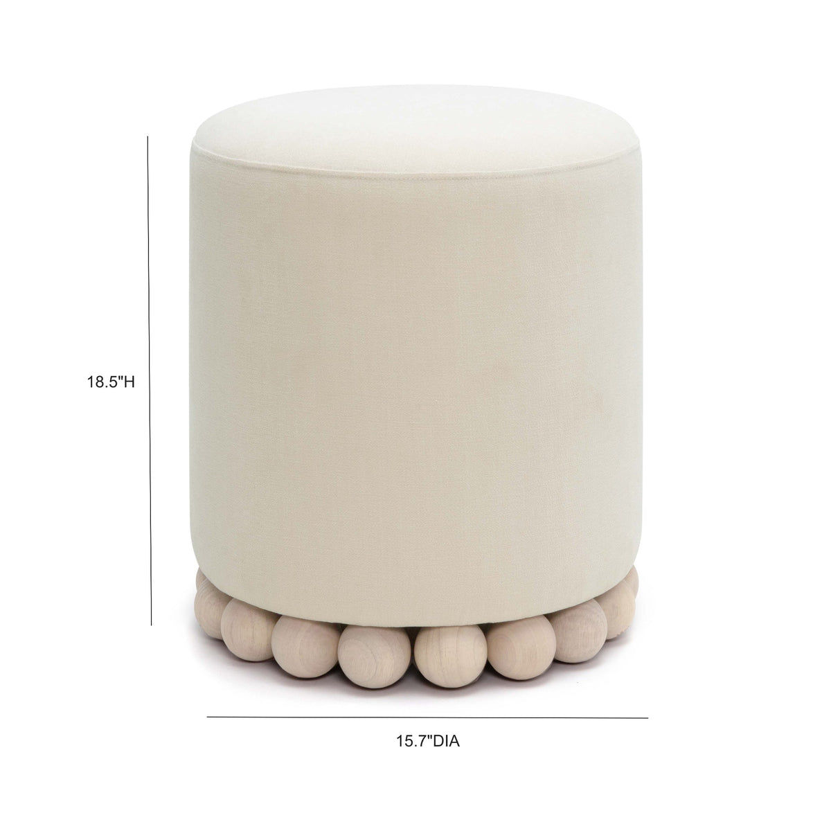 Dex Cream Upcycled Performance Fabric Ottoman by TOV Furniture – photo 7 of 7