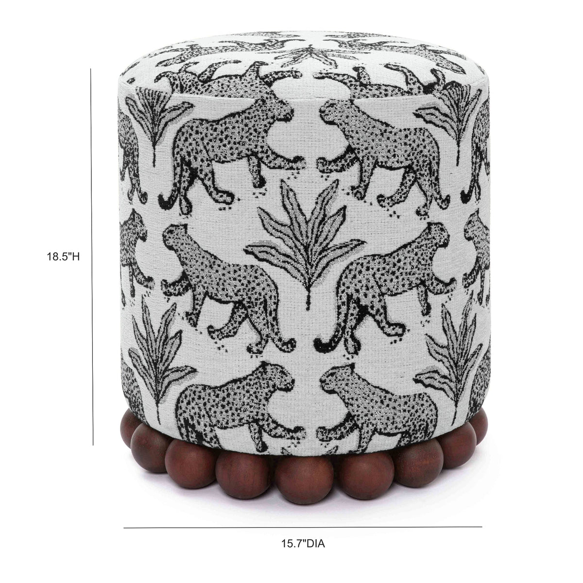 Dex Taupe Leopard Performance Jacquard Ottoman by TOV Furniture – photo 7 of 7