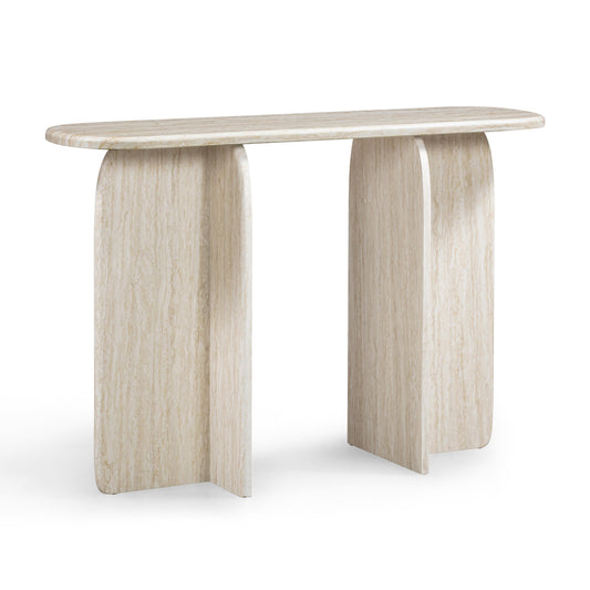 Clementine 48" Faux Travertine Console Table Travertine by Tov Furniture