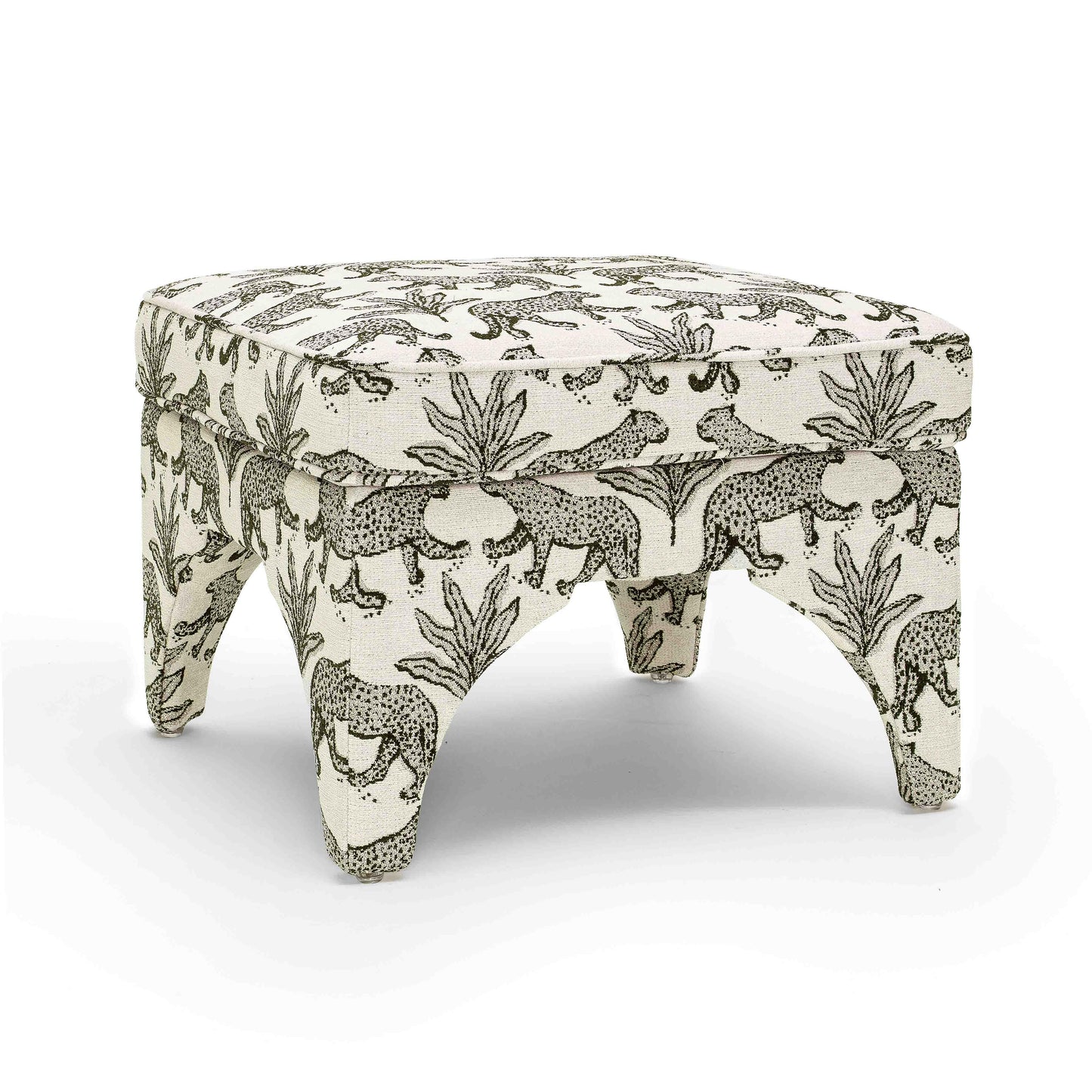 Raji Leopard Jacquard Ottoman by TOV Oc69199