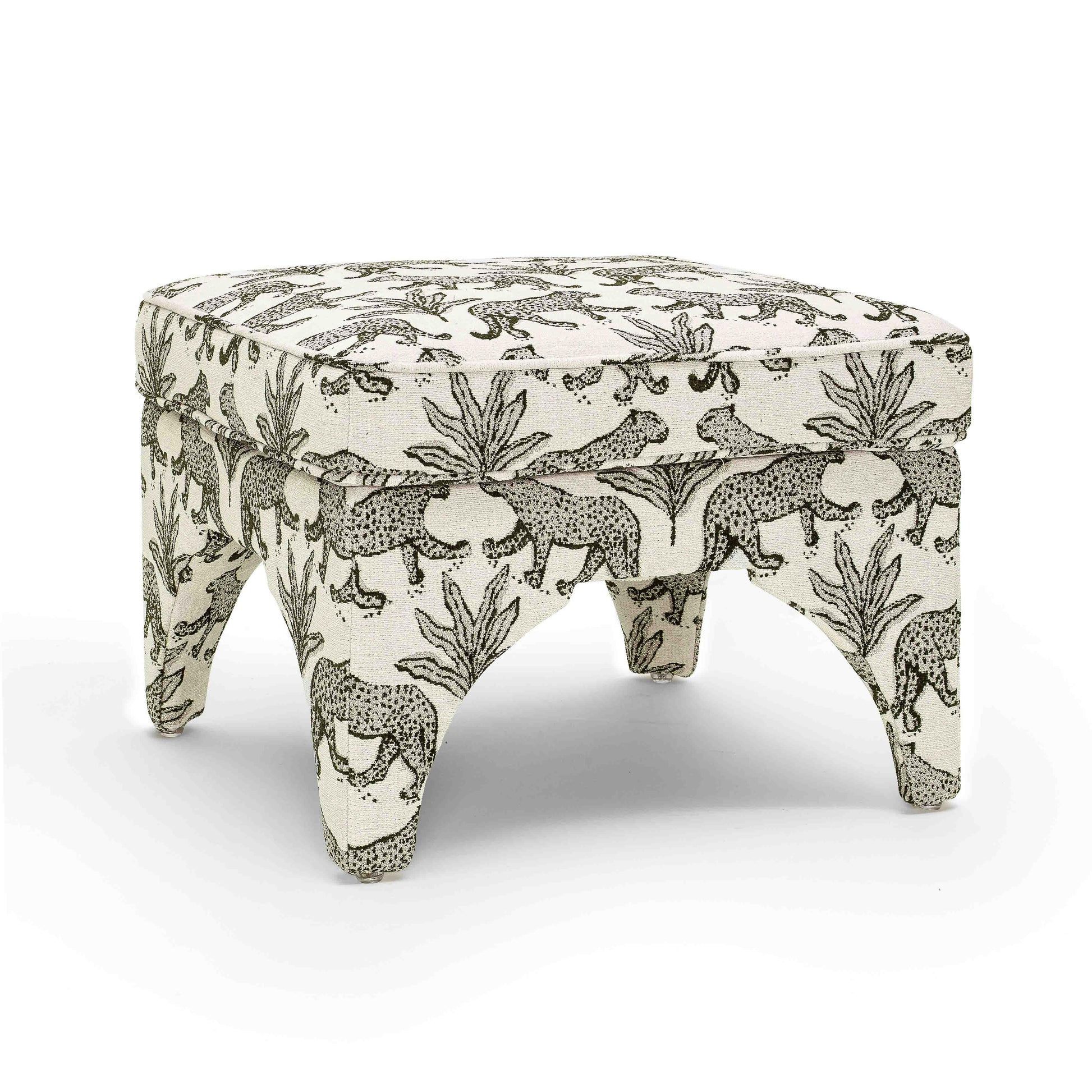 Raji Leopard Jacquard Ottoman by TOV Oc69200