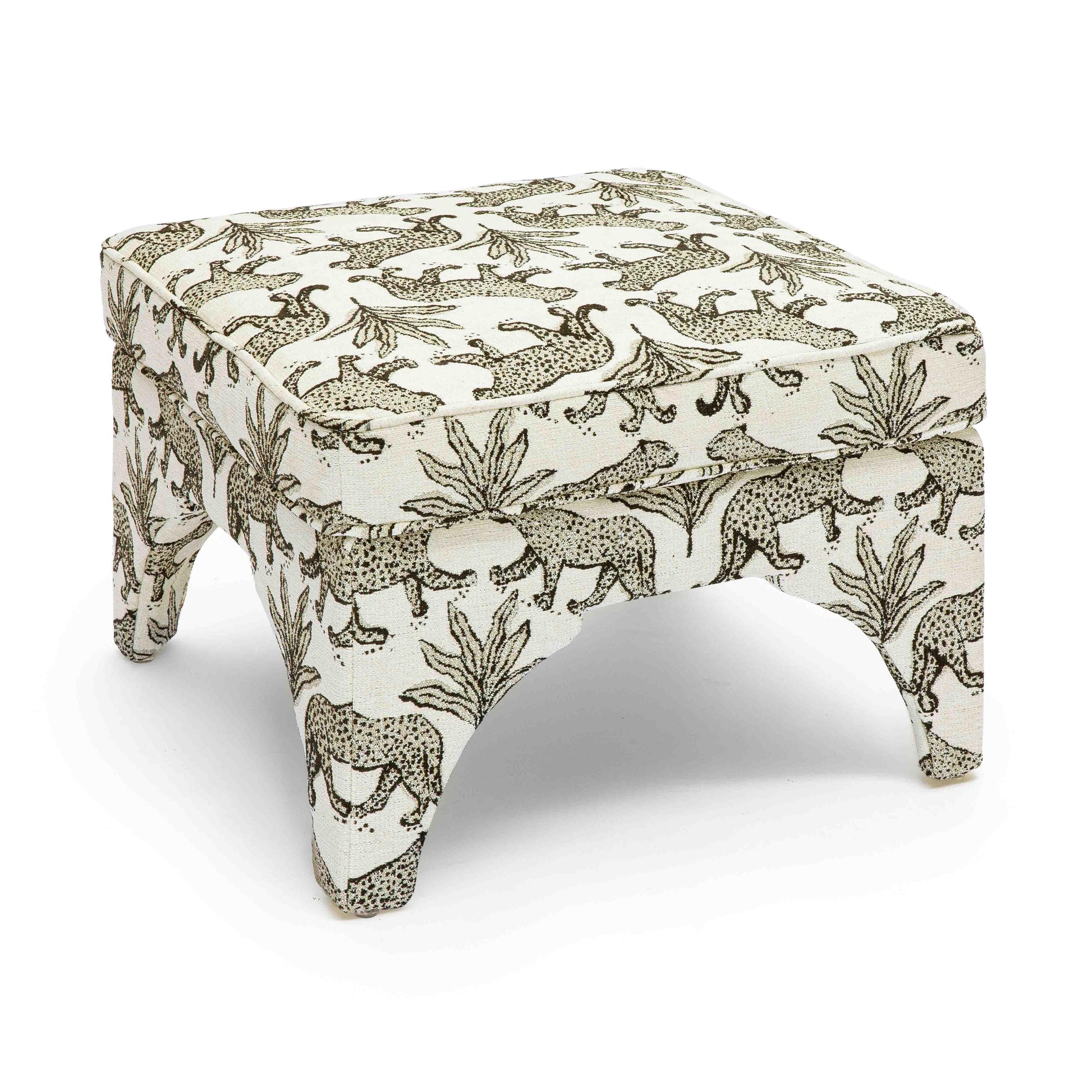 Raji Leopard Jacquard Ottoman by TOV Oc69200