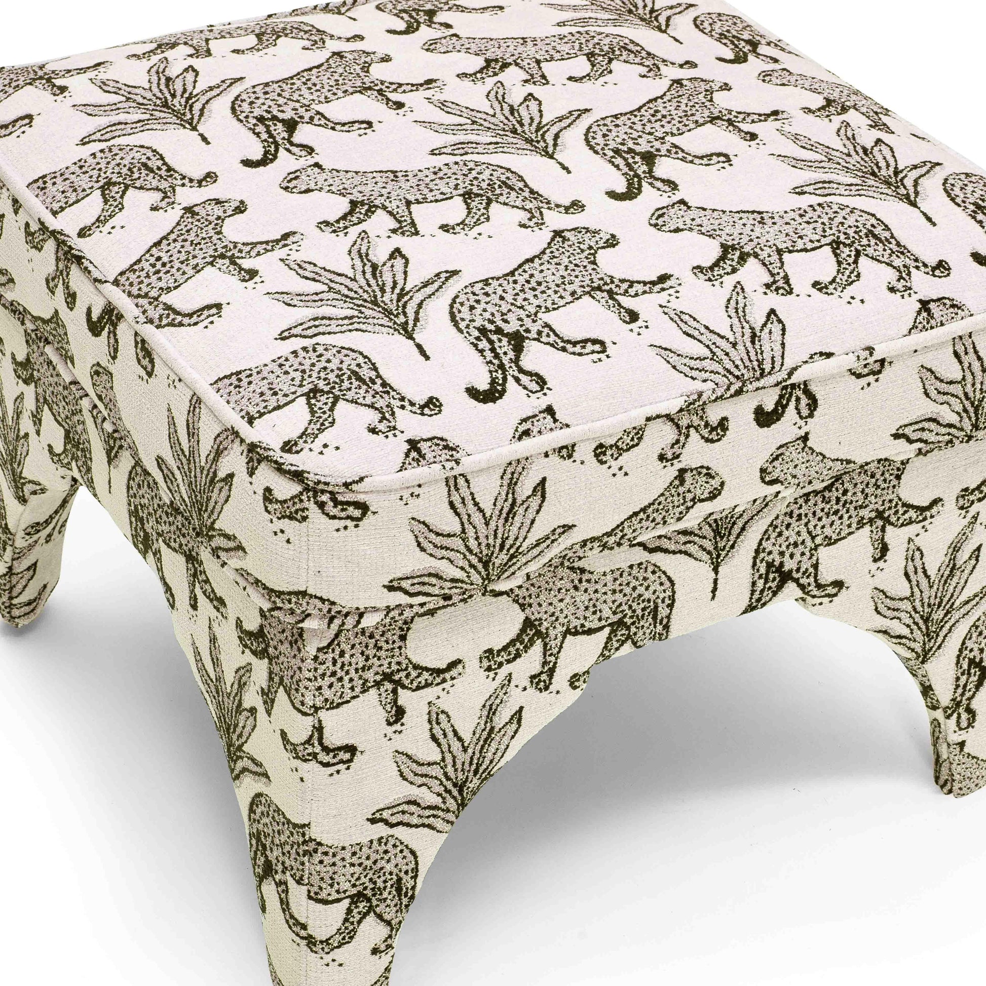 Raji Leopard Jacquard Ottoman by TOV Oc69200