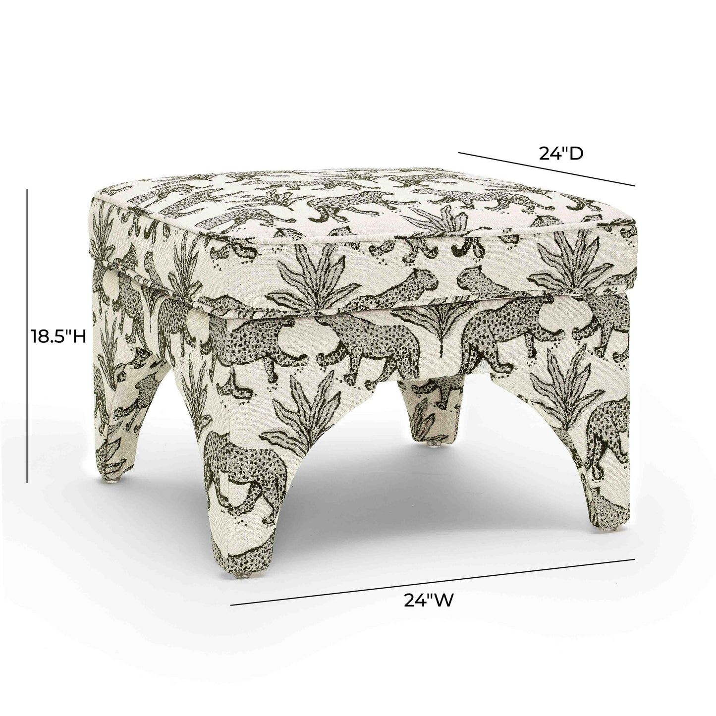 Raji Leopard Jacquard Ottoman by TOV Oc69199