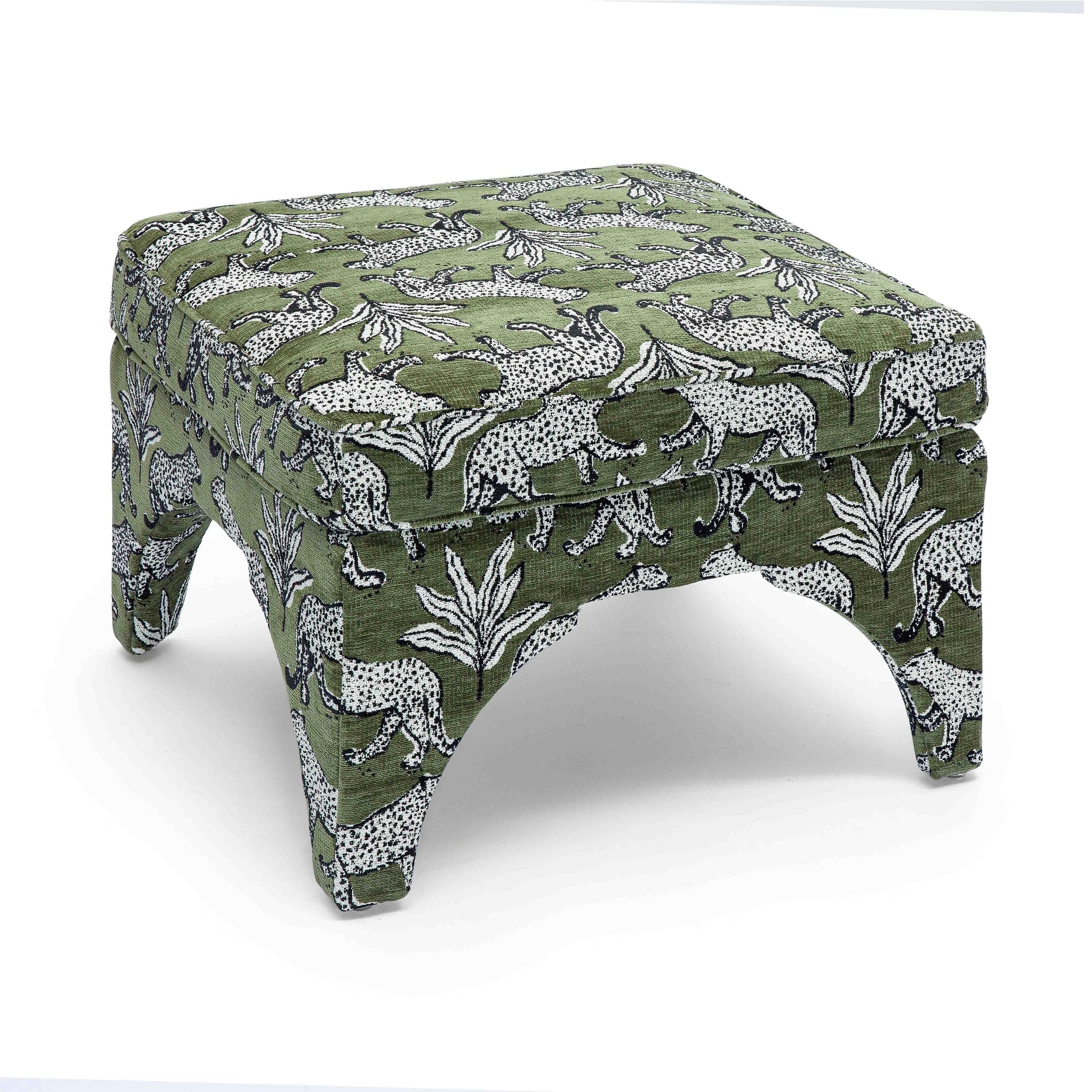 Raji Leopard Jacquard Ottoman by TOV Oc69199