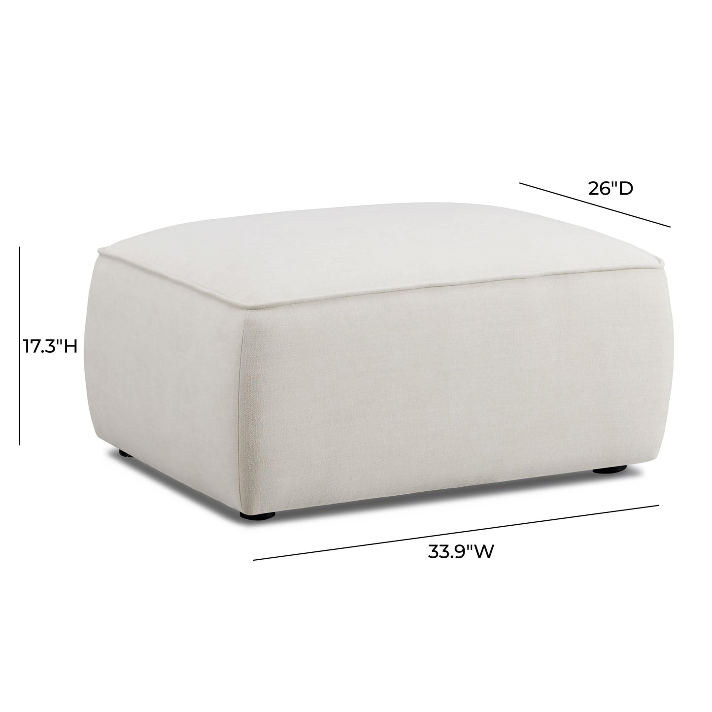 Travie Sand Upcycled Linen Ottoman by TOV Oc69205