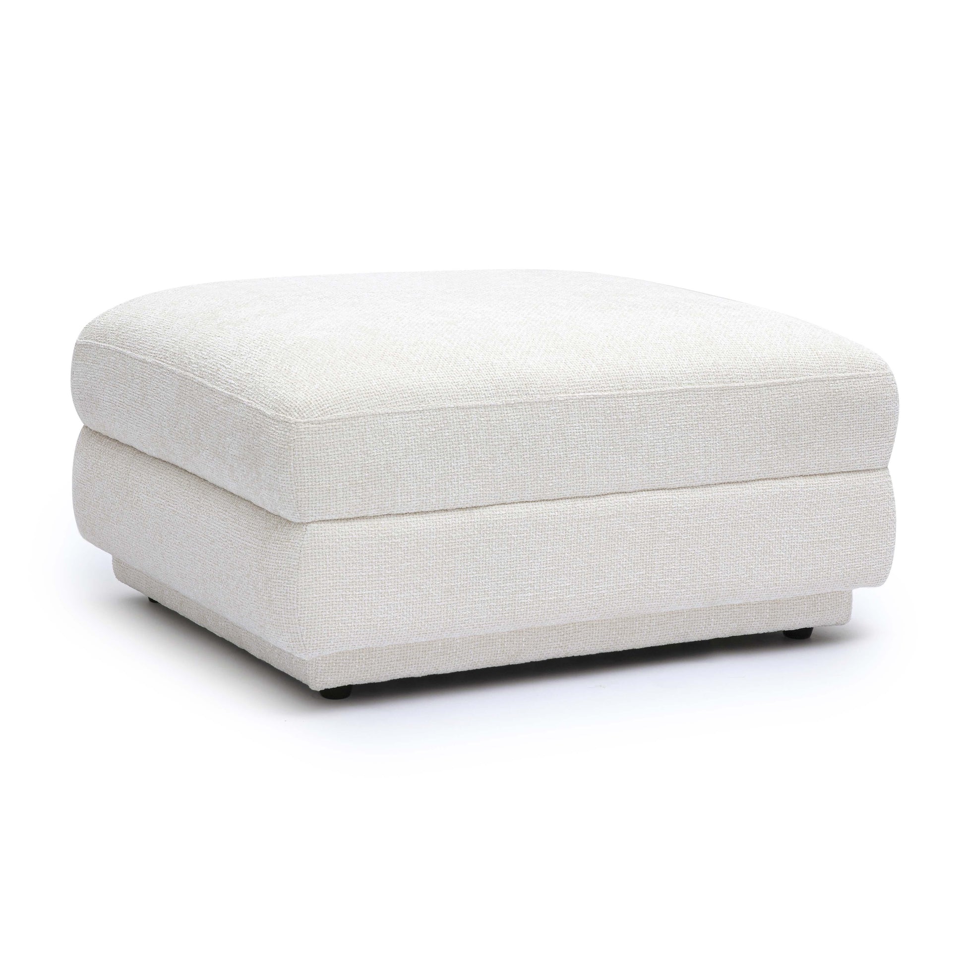 Perry Cream Chenille Modular Ottoman by TOV Oc69218