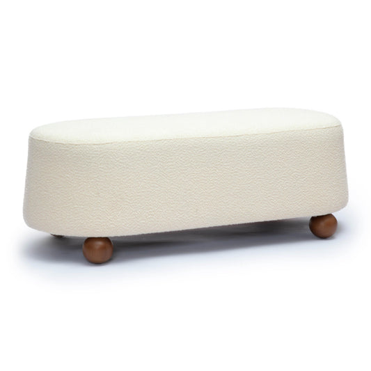 Jaine 48" Performance Boucle Large Ottoman Cream by Tov Furniture