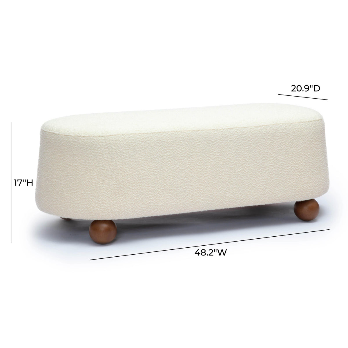Jaine Cream Performance Boucle Large Ottoman by TOV Furniture – photo 6 of 7