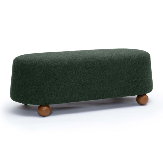 Jaine 48" Performance Boucle Large Ottoman Forest Green by Tov Furniture